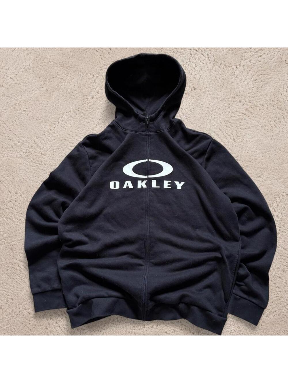 Crazy software style Oakley black zip up hoodie